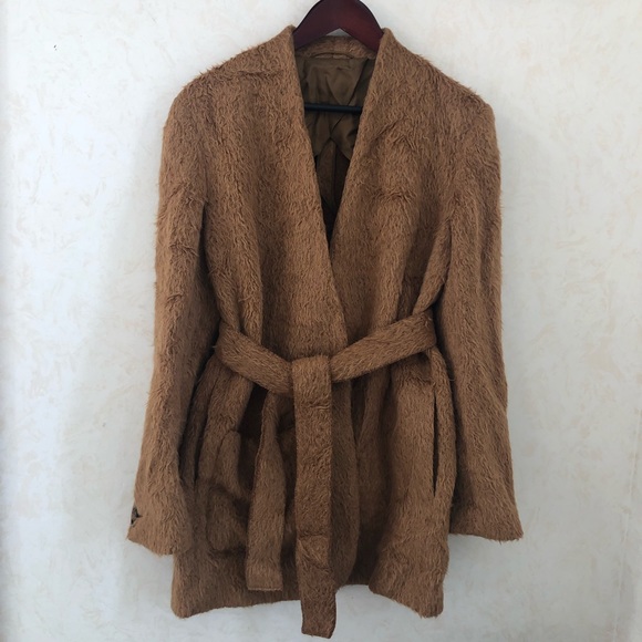 $1095 Helmut Lang boxy shaggy wool coat - Picture 4 of 11
